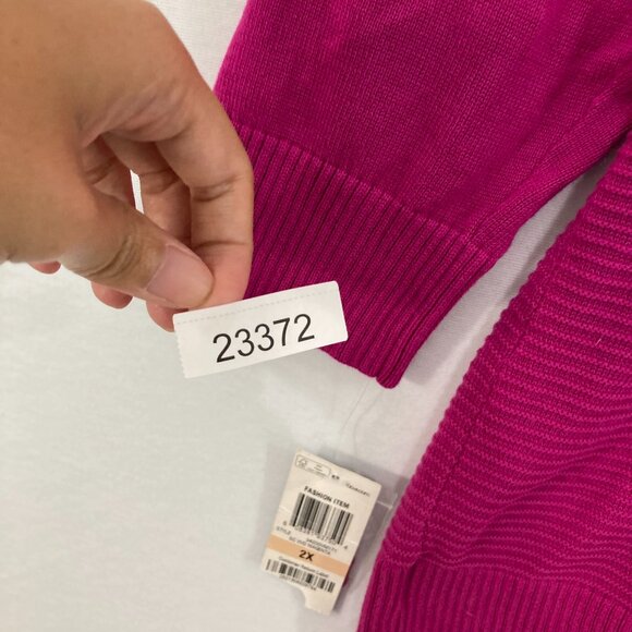 New Style & Co size 2X Pink Purple Soft Cozy Elegant Button Neck Tunic Sweater - Picture 8 of 8